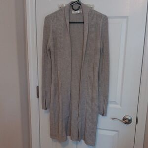 RD Style Taupe Ribbed Cardigan Sweater Size M